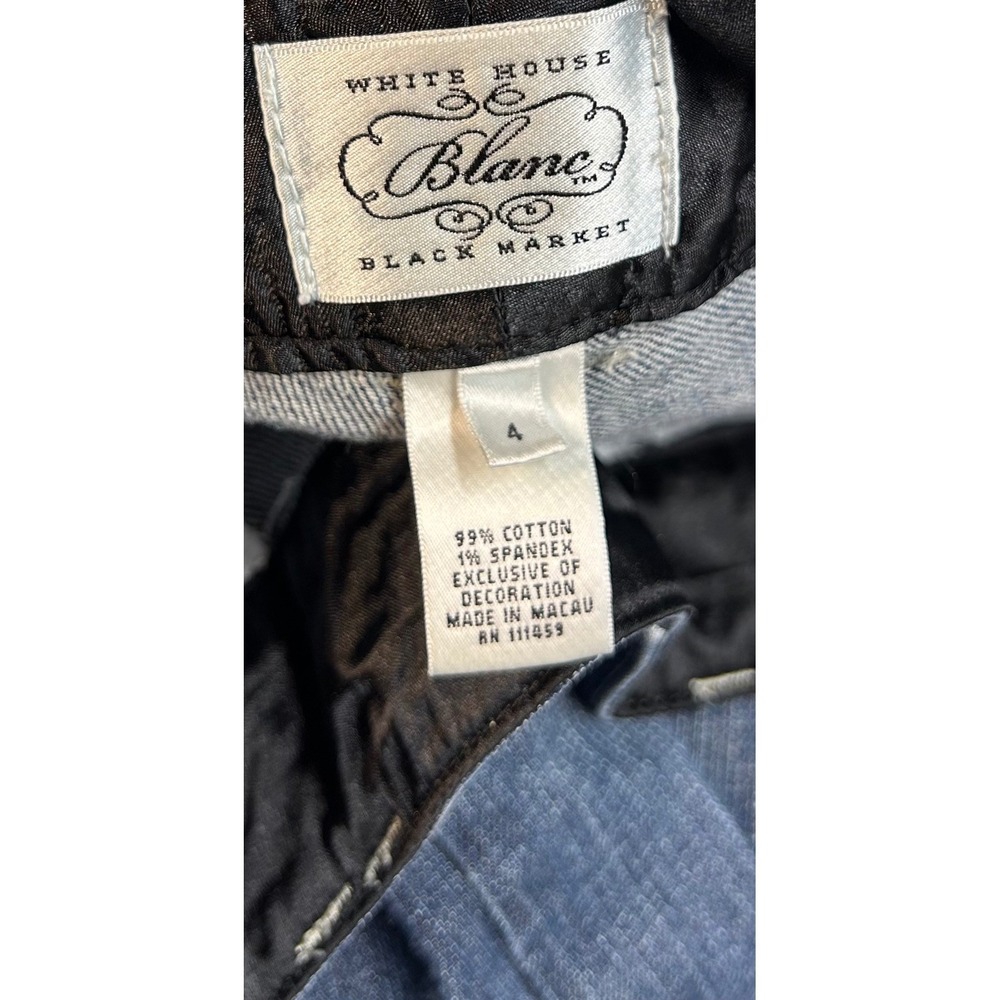 White House Black Market Blanc Bootcut Jeans Dark Wash Size 4 - Picture 5 of 6